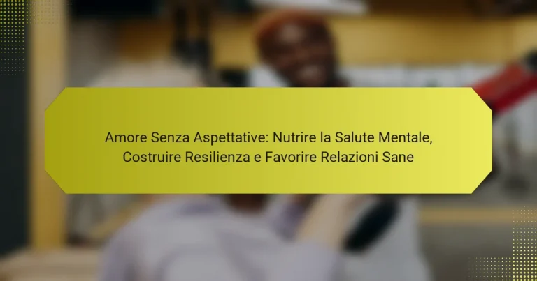 Amore Senza Aspettative: Nutrire la Salute Mentale, Costruire Resilienza e Favorire Relazioni Sane