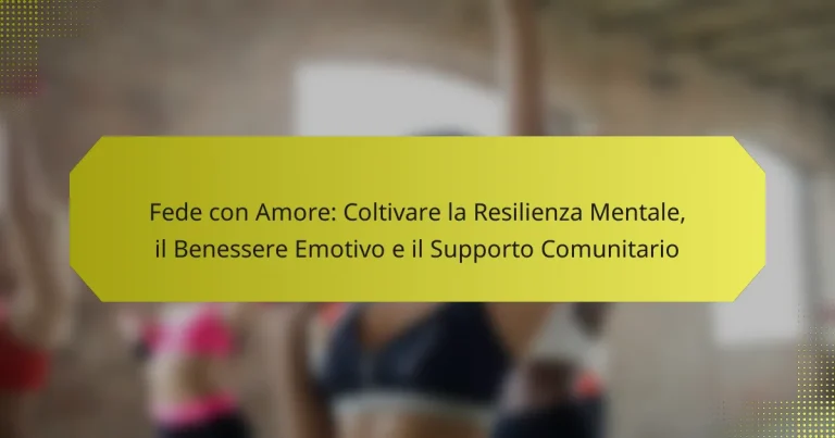 Fede con Amore: Coltivare la Resilienza Mentale, il Benessere Emotivo e il Supporto Comunitario