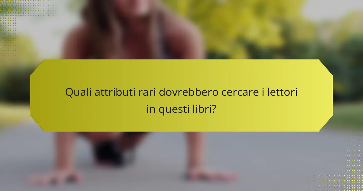Quali attributi rari dovrebbero cercare i lettori in questi libri?