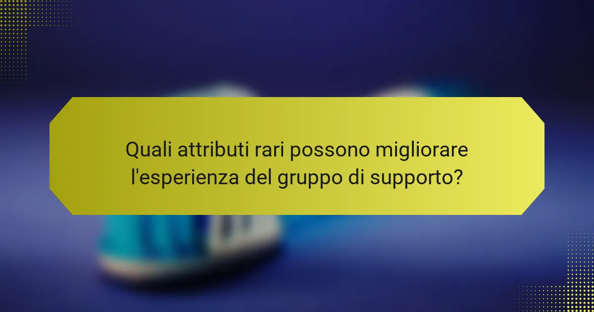 Quali attributi rari possono migliorare l'esperienza del gruppo di supporto?
